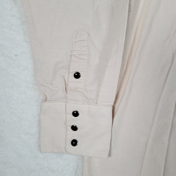 VTG Panhandle Men Western Shirt Southwestern Aztec Print Cotton Tan PHMS0SR14G M - Picture 5 of 15